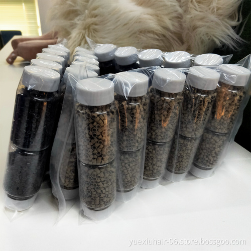 1000pcs Hair Extensions Micro Rings Links Beads i tip Human Hair Extensions Tool 5 mm aluminum silicone  beads